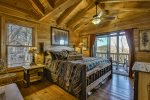 Upstairs king master with private deck and mountain views